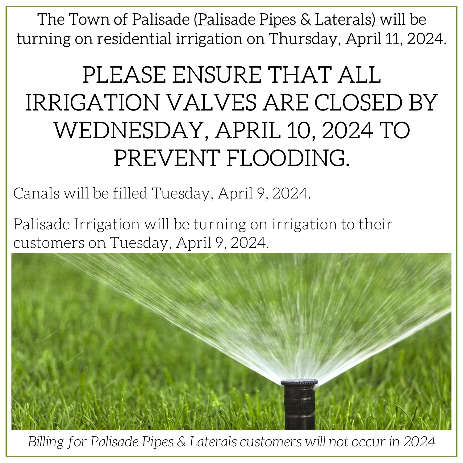 to the Town of Palisade Town of Palisade